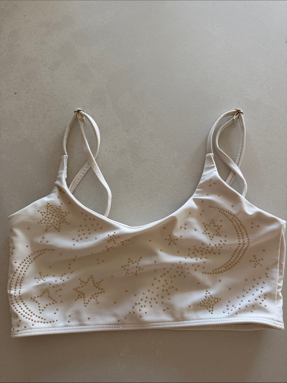 Beach Riot Sport White Star & Moon Rhinestone Sportsbra